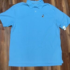 Blue Polo Shirt with Embroidered Character